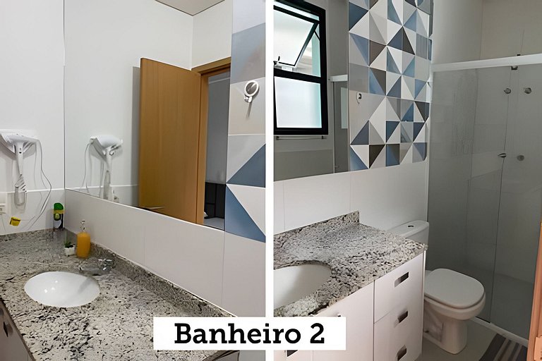 Praia Grande - Reserva DNA | 2 suítes | 1 min a pé